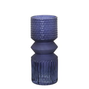 Jarrón cristal azul o verde 25 cm