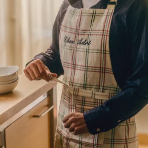 Delantal de algodón a cuadros Naru