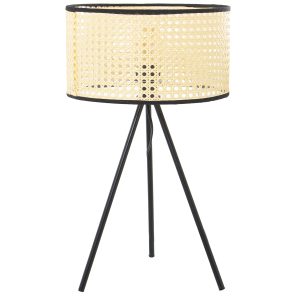 Lámpara sobremesa pantalla mimbre