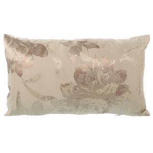 Cojín 30×50 cm beige flores