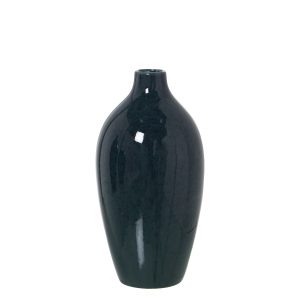 Jarrón cerámica verde oscuro 20 cm