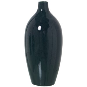 Jarrón cerámica verde oscuro 27 cm