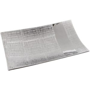 Centro de ceramica plateado 40x24x8 cm