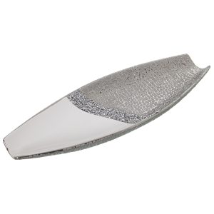 Centro de ceramica blanco, plata y brillos