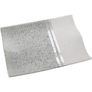 Centro de cerámica blanco con detalles plateados