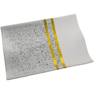 Centro de mesa cerámico con detalles en plata y oro