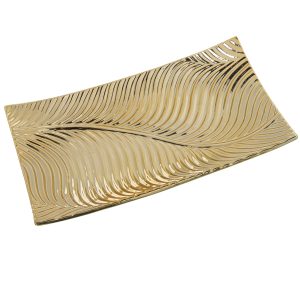 Centro de mesa de cerámica dorado35x20x6 cm