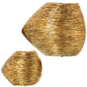 Set de 2 jarrones de cerámica color dorado o plateado