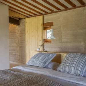 Colcha de algodón reversible a rayas Inra