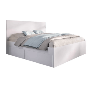Cabecero + cama de 135/140×190 cm con 4 cajones blanca