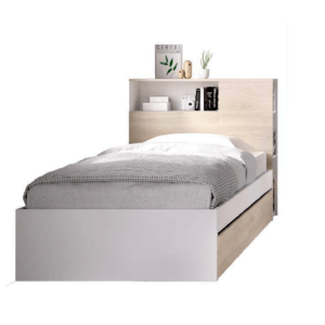 Cabezal + aro de cama 90×190 cm + 2 cajones de arrastre