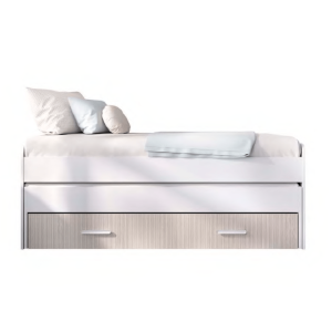 Cama compacta con 2 camas + amplio cajón alistonado
