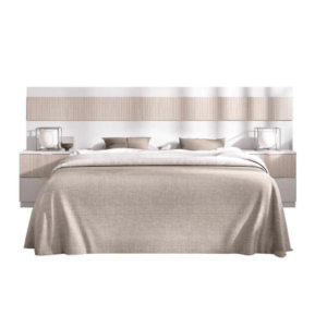 Cabezal + 2 mesitas alistonado/blanco