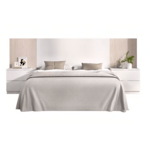 Cabezal blanco/alistonado + 2 mesas con 2 cajones