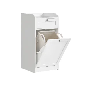 VASAGLE Armario de Baño con Cesto Ropa Sucia