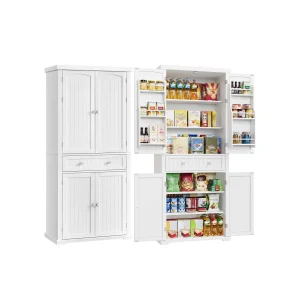 Armario Alto de Cocina 182,1 cm Armario Independiente 4 Estantes Ajustables