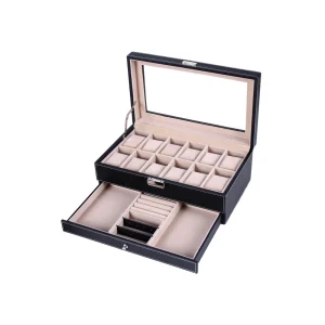 Caja de Reloj con Tapa de Cristal