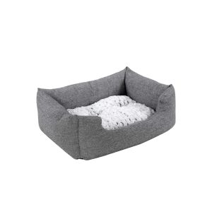 Cama del Perro de la Felpa Gris