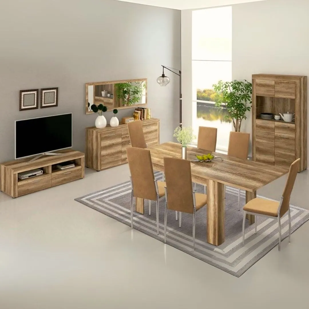 CONJUNTO DE MUEBLES DE SALON RÚSTICO