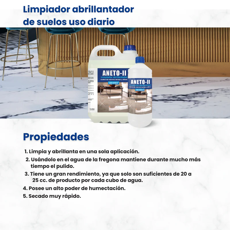 Fregasuelos Limpiador y Abrillantador ANETO-ll | Mármol, Terrazo y Suelos Delicados - Imagen 4