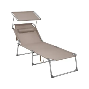 Tumbona Plegable Capacidad de Carga 150 kg con Respaldo Reclinable