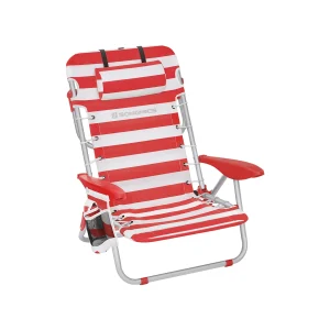 Silla de Playa con Correa de Hombro Rojo y Blanco