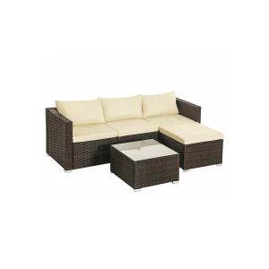 Conjunto de Muebles de jardín Exterior Ratán Tejido a Mano