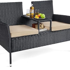 Muebles de jardín de polirratán con cojines