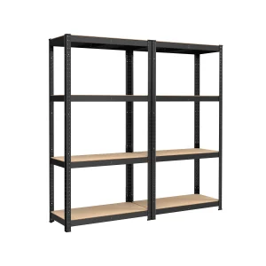 Juego de 2 Estanterías Pesadas 40 x 80 x 160 cm Negro