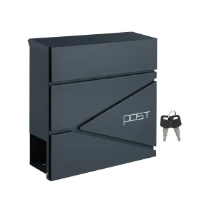 Buzón Moderno con Portaperiódicos Gris Antracita