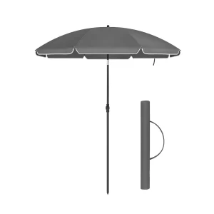 Sombrilla UPF 50+ Inclinación Bidireccional Altura Ajustable con Bolsa