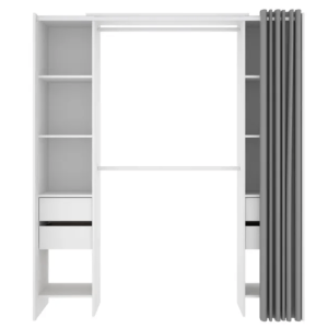 Vestidor con 4 cajones + cortina + 2 barras