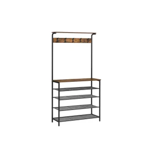 Percha para Ropa con Zapatero Estilo Industrial