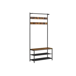 Perchero Zapatero Recibidor con Banco Zapatero Barra Superior Industrial