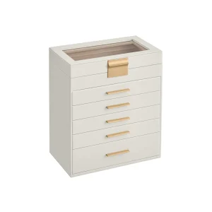 Caja de Joyas Joyero Estuche para Joyería con Tapa de Cristal Moderno