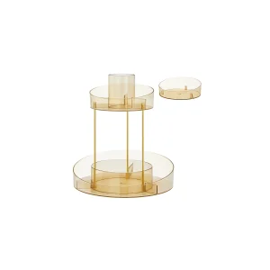 Organizador de Maquillaje Giratorio con Bandeja Superior Versátil