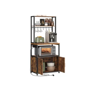 Estantería de cocina con enchufes y ganchos para microondas