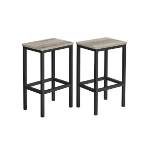 Juego de 2 Taburete de Bar Greige y Negro