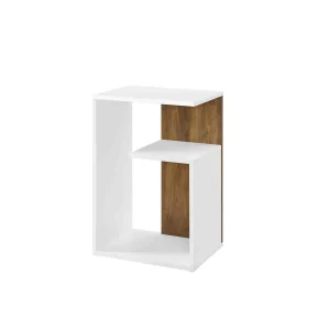 Mesa Auxiliar con Estante y Compartimento Abierto