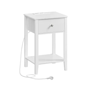 Mesita de Noche de Bambú 2 Puertos USB