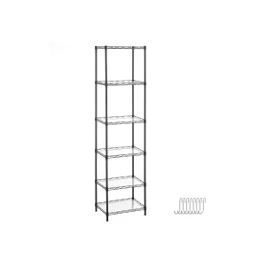 Estantería Metálica de Malla con Estantes Ajustables Paneles de PP