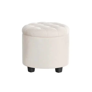 Puff de almacenamiento con reposapiés