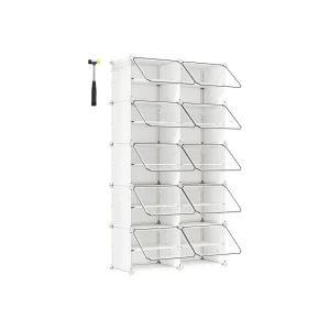 Zapatero Modular con 10 Compartimentos Blanco