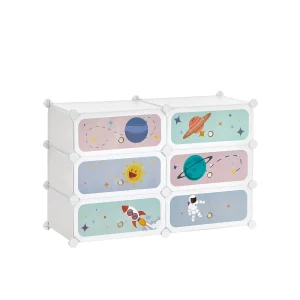 Estantería Modular Infantil Zapatero Plástico con Puertas para Ropa