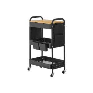 Carro de 3 Niveles 6 Bolsillos Laterales