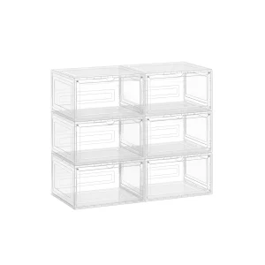 Cajas apilables para zapatos con puerta y diseño transparente