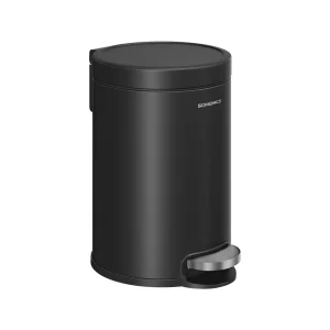 Cubo de basura de baño con tapa de cierre suave