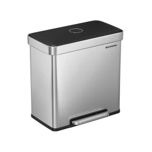 Cubo de Basura Doble de 2 x 30 L Plata