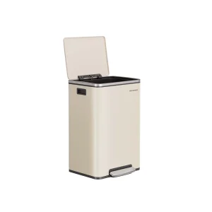 Cubo de basura de acero con tapa y cierre suave para cocina