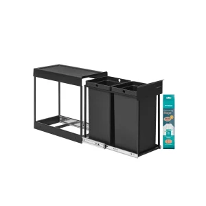Papelera extraíble de cocina con doble compartimento para reciclaje